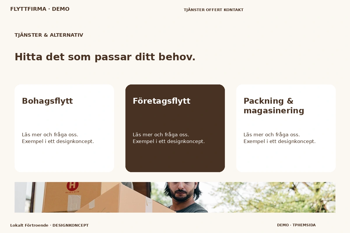 Lokalt Förtroende – Tjänster & alternativ för flyttfirma
