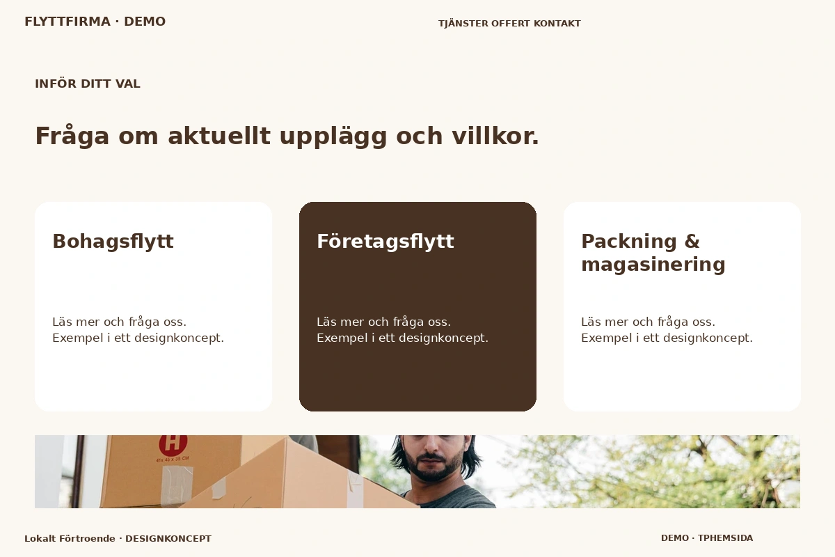 Lokalt Förtroende – Alternativ & villkor för flyttfirma