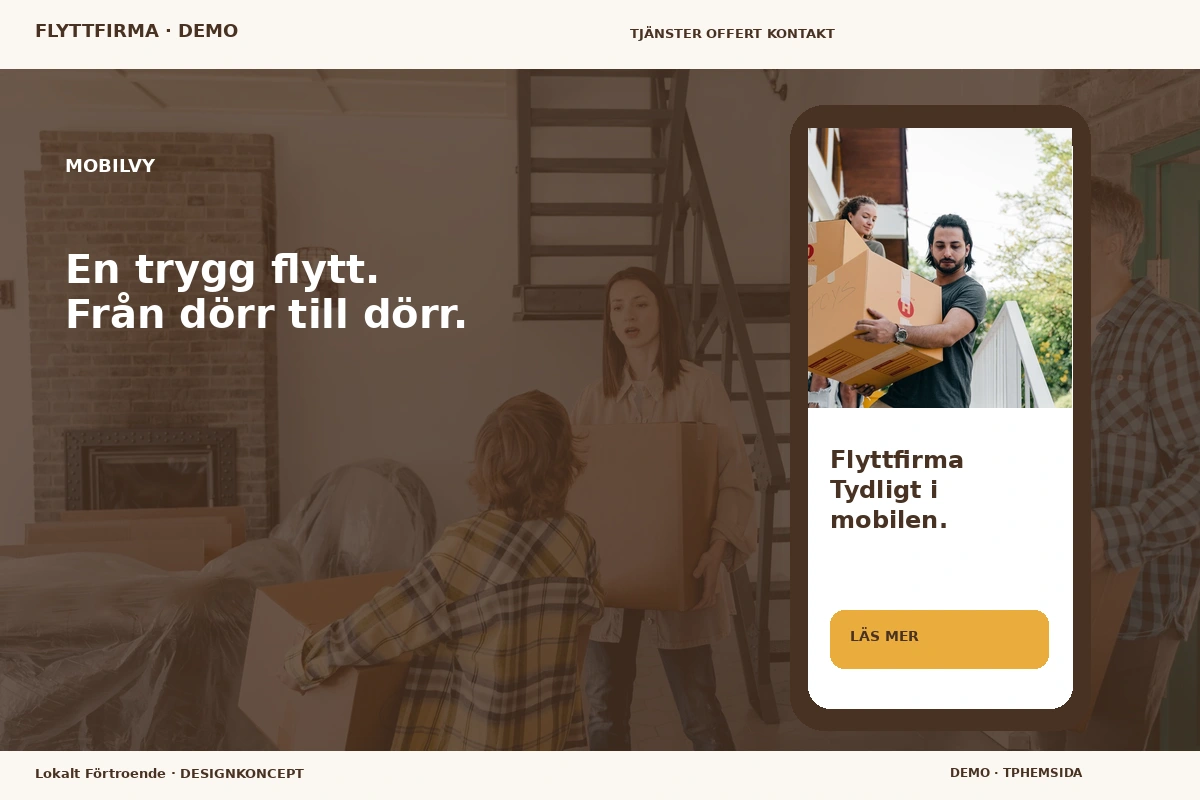 Lokalt Förtroende – Mobilvy för flyttfirma