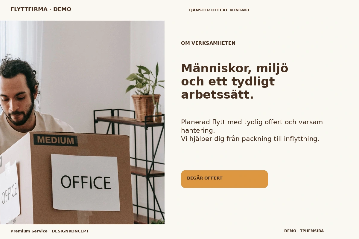 Premium Service – Om verksamheten för flyttfirma
