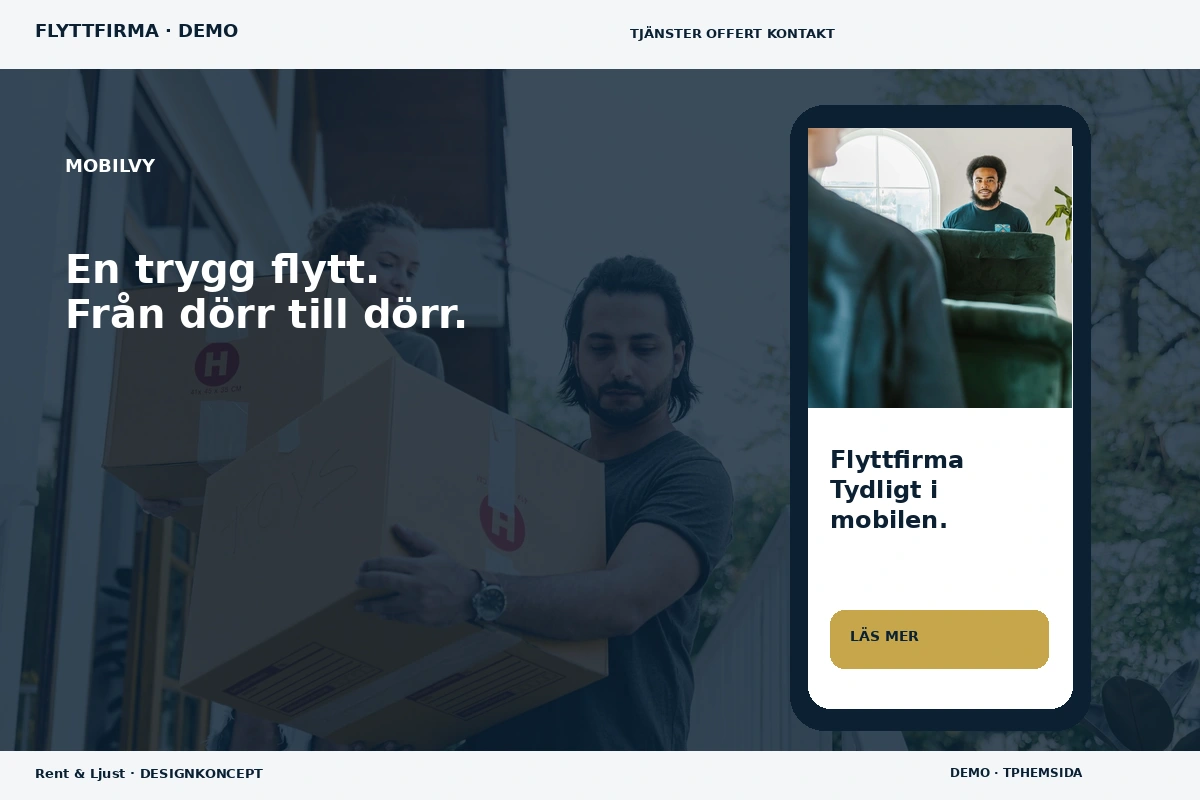 Rent & Ljust – Mobilvy för flyttfirma