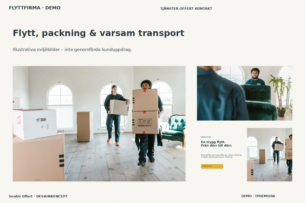 Snabb Offert – Flytt, packning & varsam transport för flyttfirma