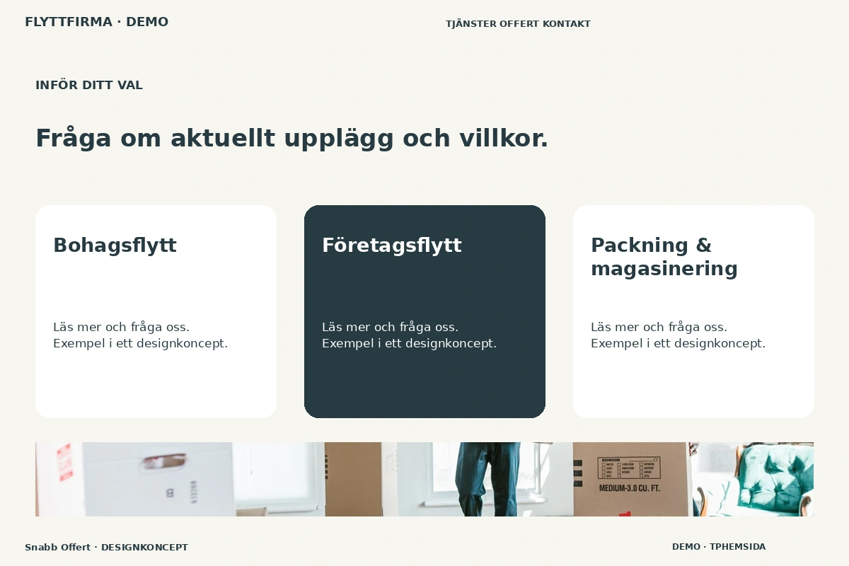 Snabb Offert – Alternativ & villkor för flyttfirma