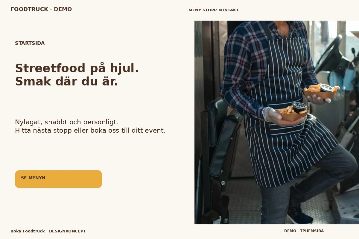 Boka Foodtruck – Startsida för foodtruck