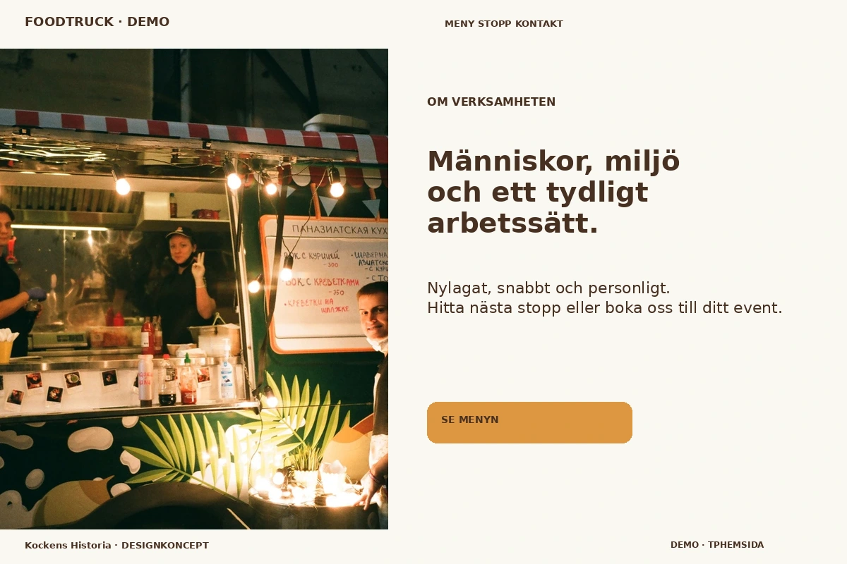 Kockens Historia – Om verksamheten för foodtruck