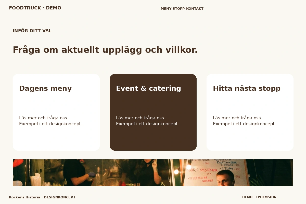 Kockens Historia – Alternativ & villkor för foodtruck