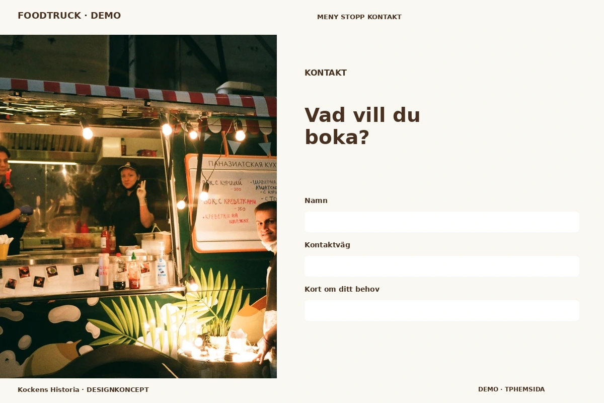 Kockens Historia – Kontakt för foodtruck
