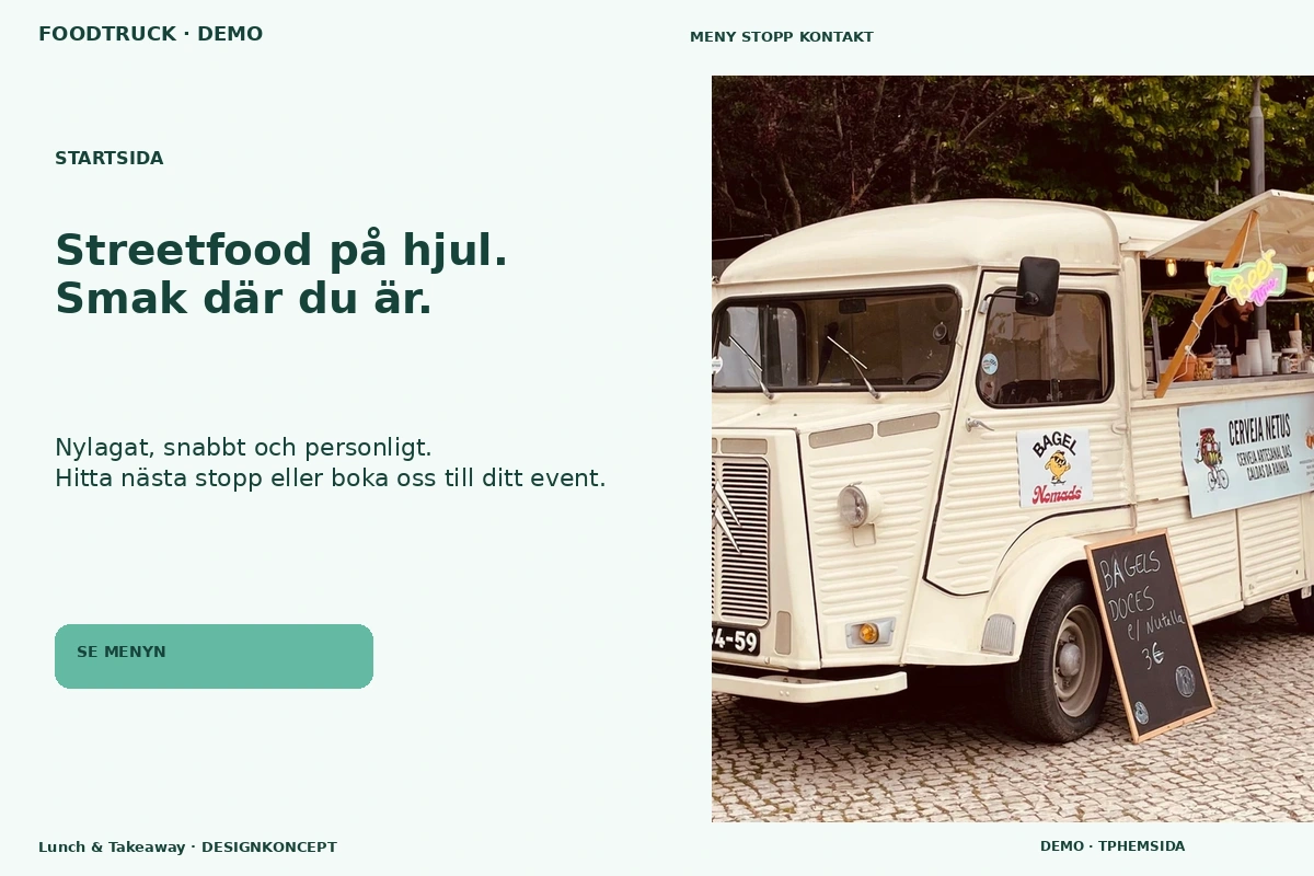 Lunch & Takeaway – Startsida för foodtruck