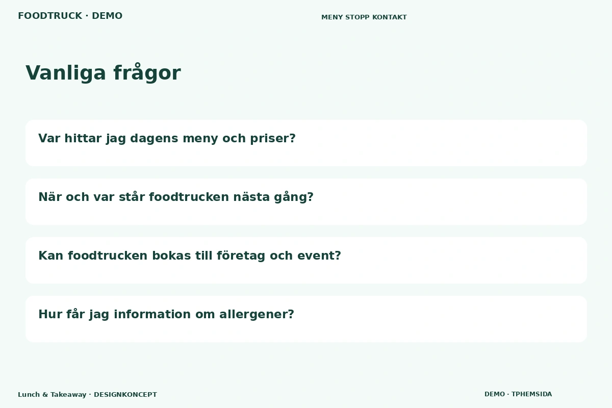 Lunch & Takeaway – Vanliga frågor för foodtruck
