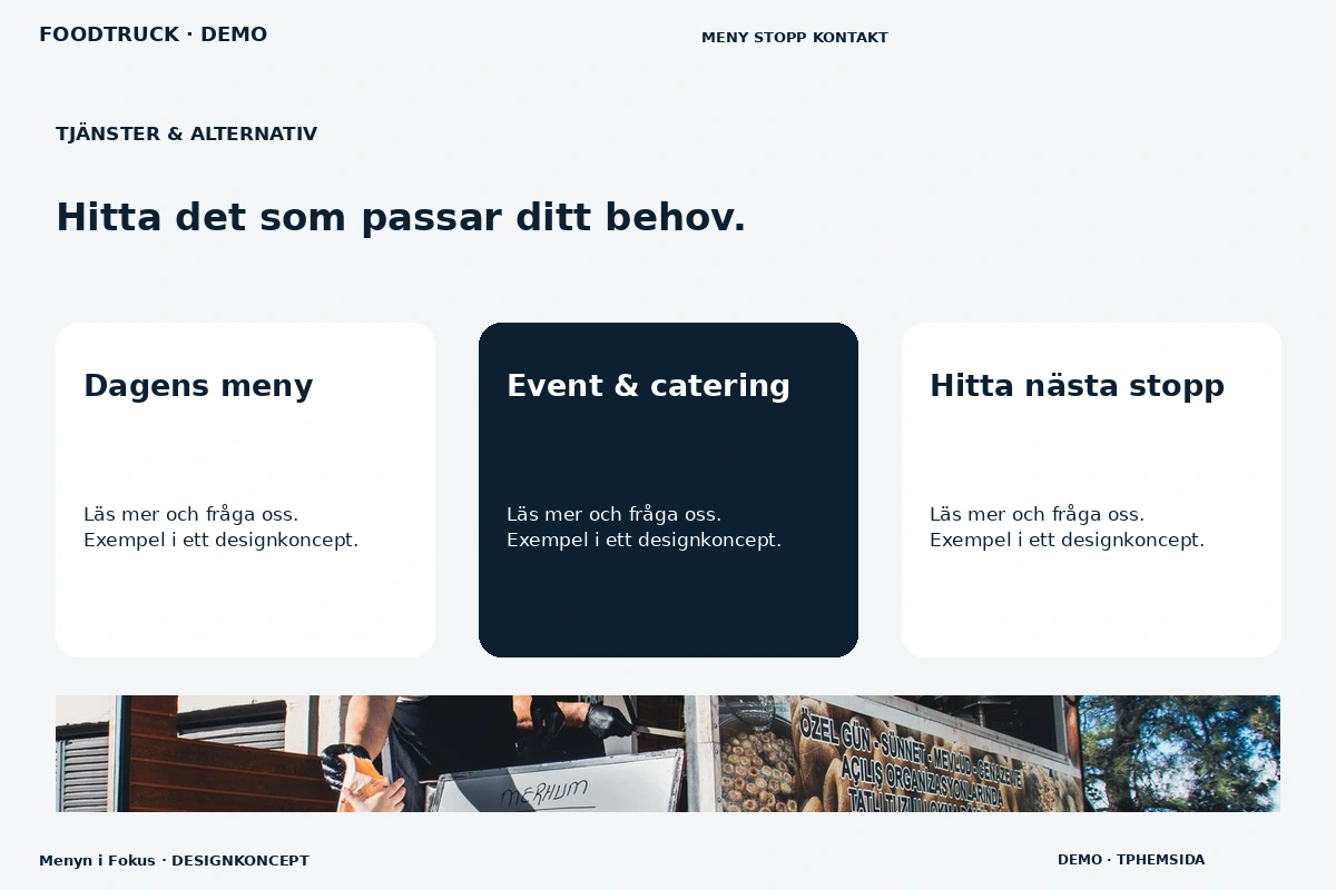 Menyn i Fokus – Tjänster & alternativ för foodtruck