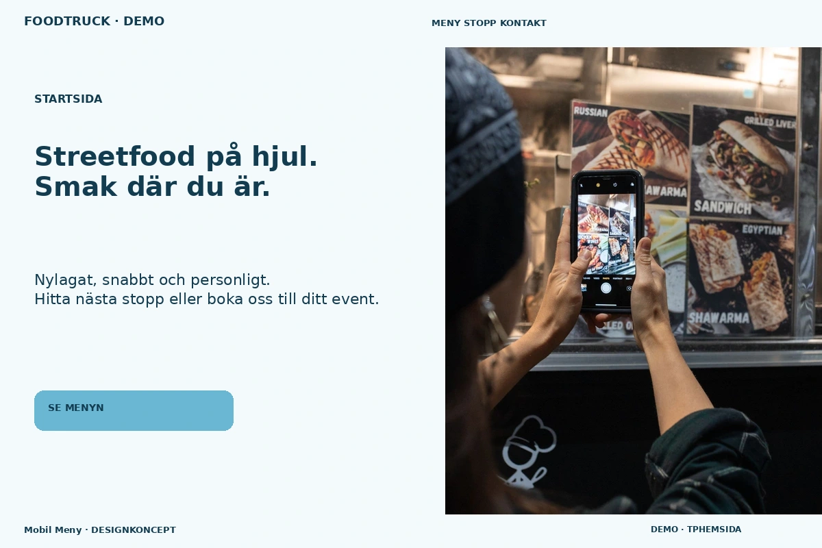 Mobil Meny – Startsida för foodtruck