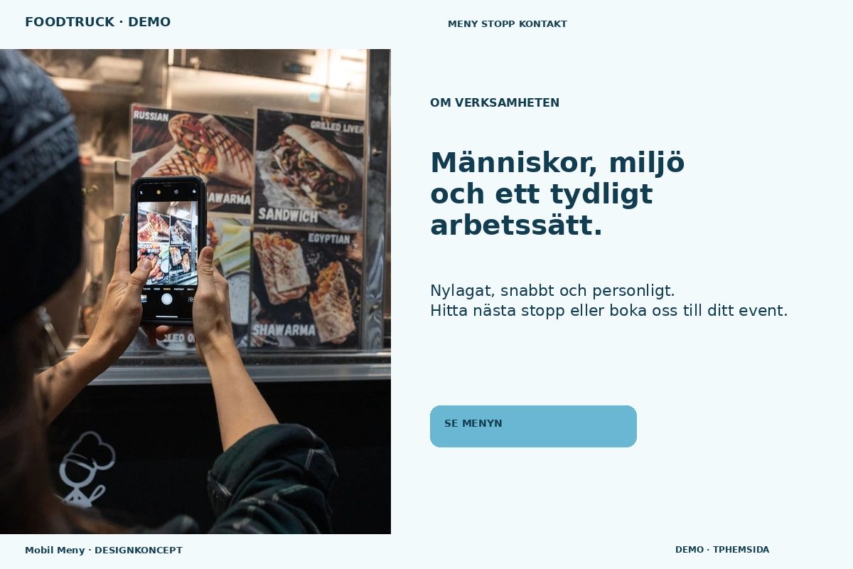Mobil Meny – Om verksamheten för foodtruck