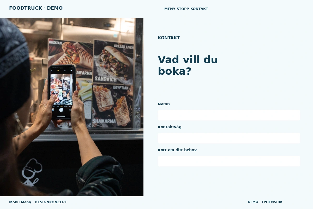 Mobil Meny – Kontakt för foodtruck