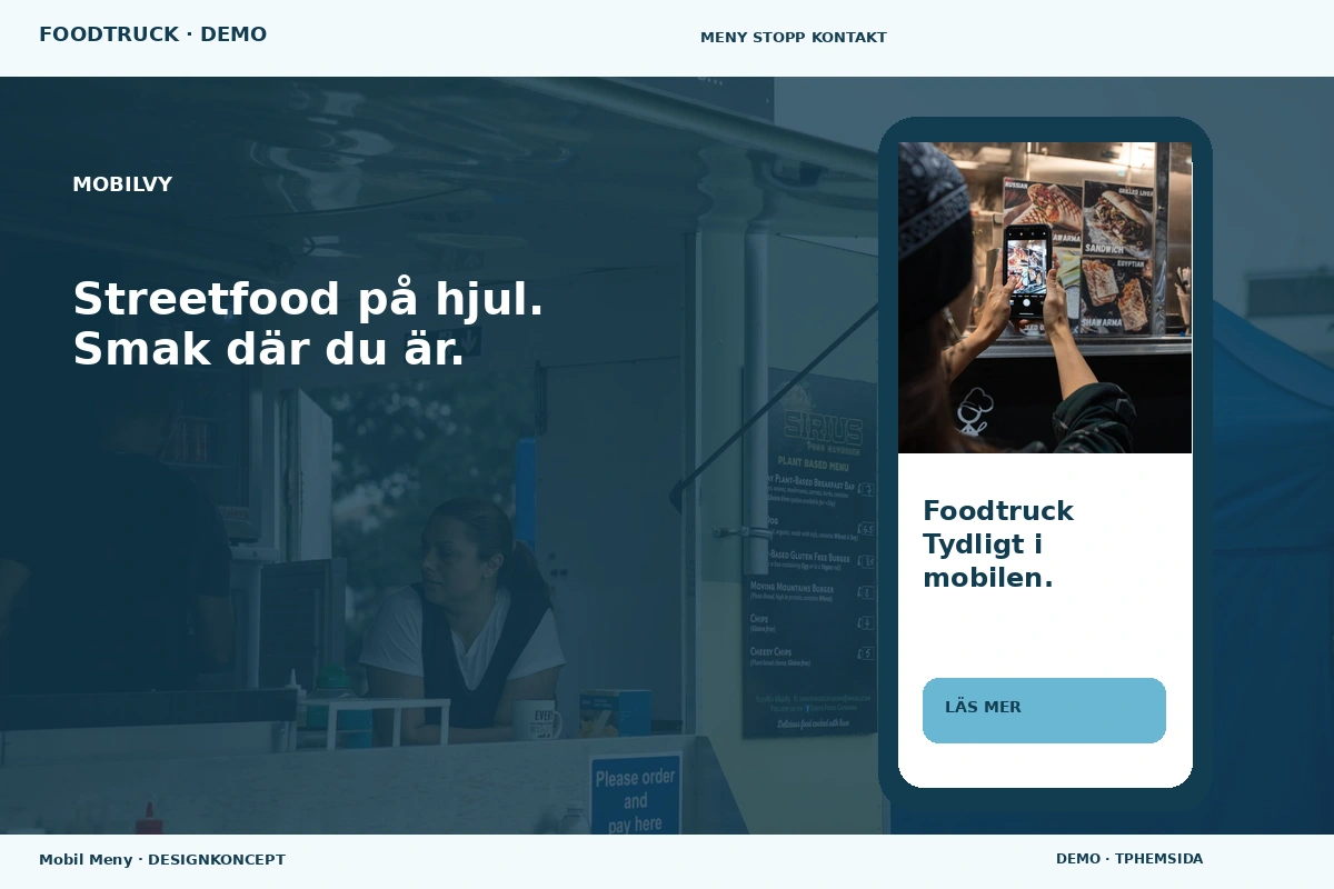 Mobil Meny – Mobilvy för foodtruck