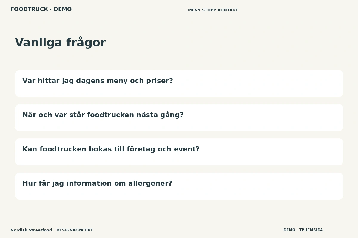 Nordisk Streetfood – Vanliga frågor för foodtruck