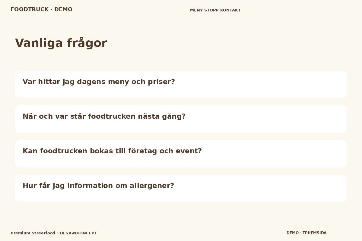 Premium Streetfood – Vanliga frågor för foodtruck