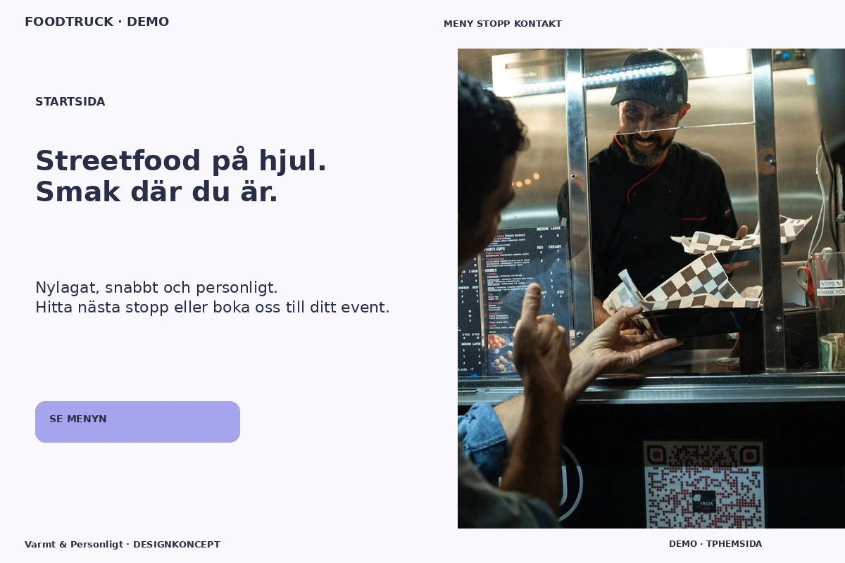 Varmt & Personligt – Startsida för foodtruck