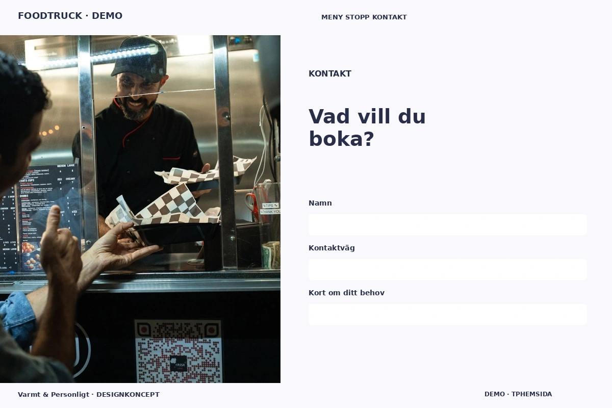Varmt & Personligt – Kontakt för foodtruck
