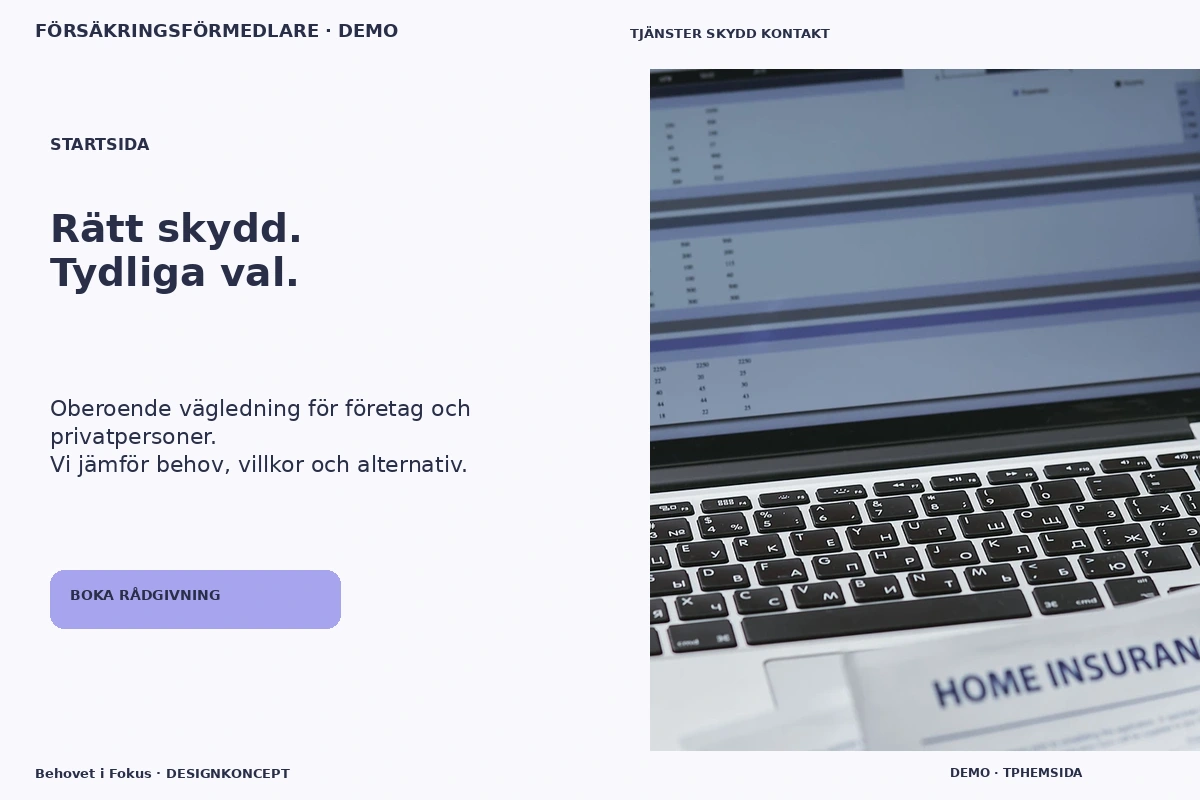 Behovet i Fokus – Startsida för försäkringsförmedlare