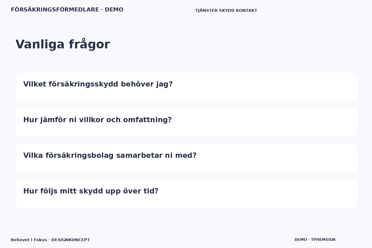 Behovet i Fokus – Vanliga frågor för försäkringsförmedlare