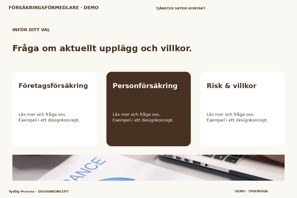 Tydlig Process – Alternativ & villkor för försäkringsförmedlare