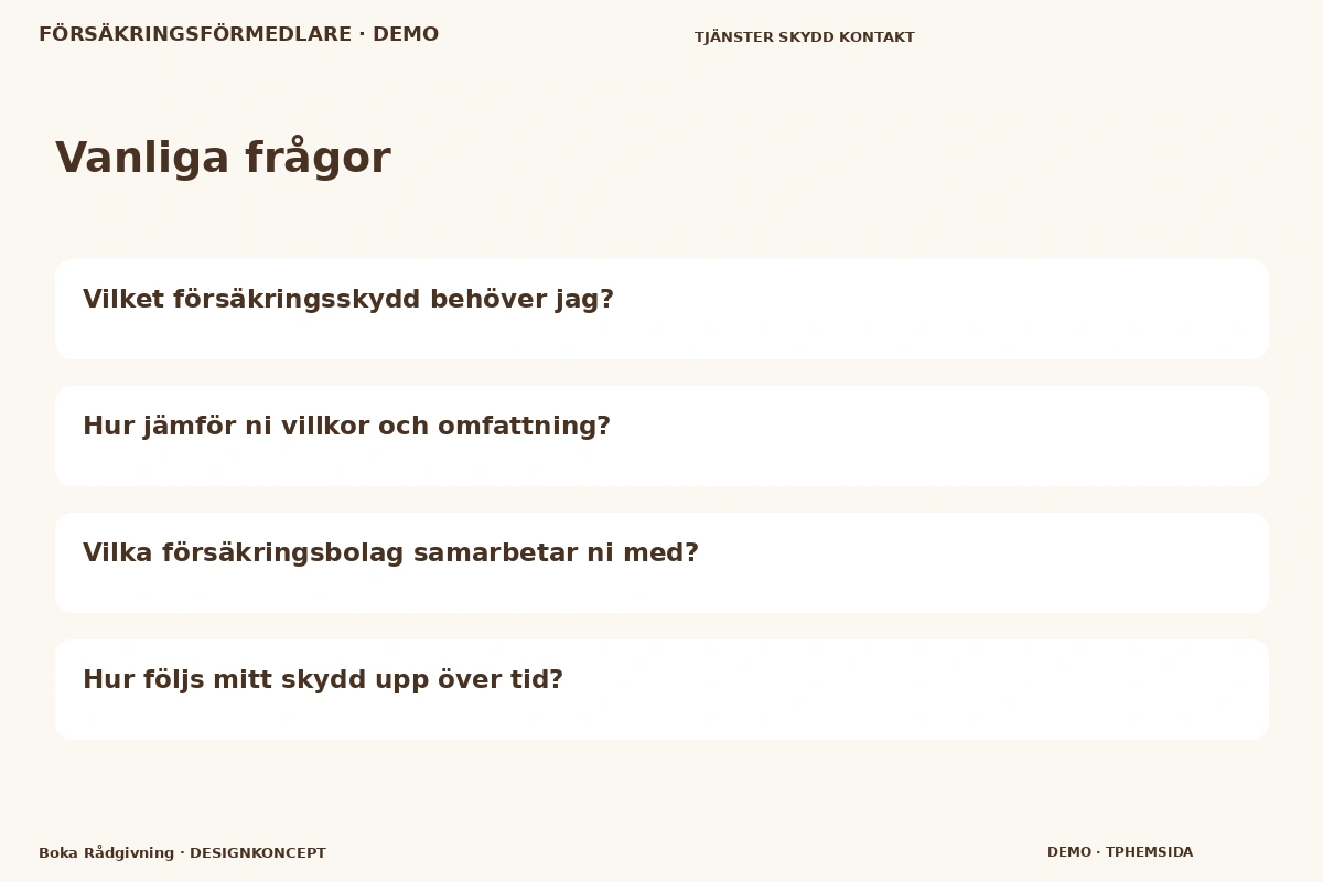 Boka Rådgivning – Vanliga frågor för försäkringsförmedlare