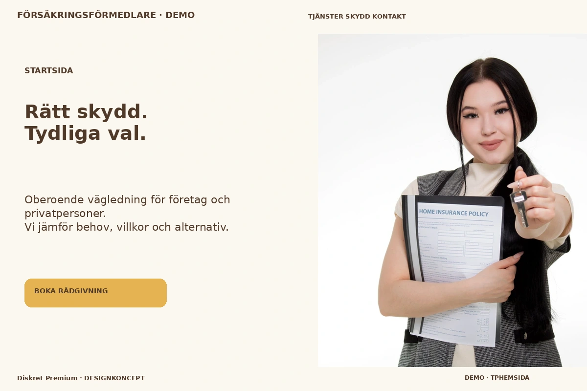 Diskret Premium – Startsida för försäkringsförmedlare