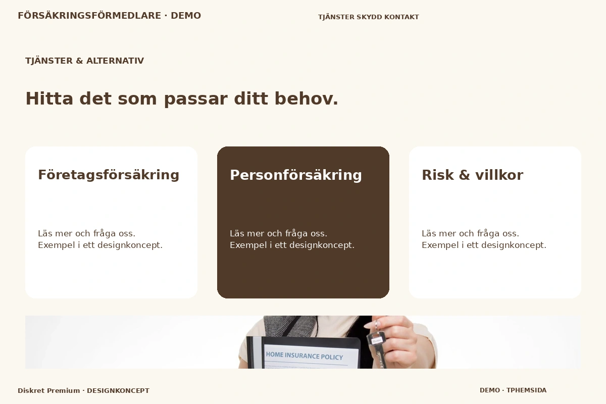 Diskret Premium – Tjänster & alternativ för försäkringsförmedlare