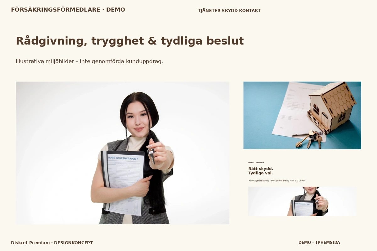 Diskret Premium – Rådgivning, trygghet & tydliga beslut för försäkringsförmedlare