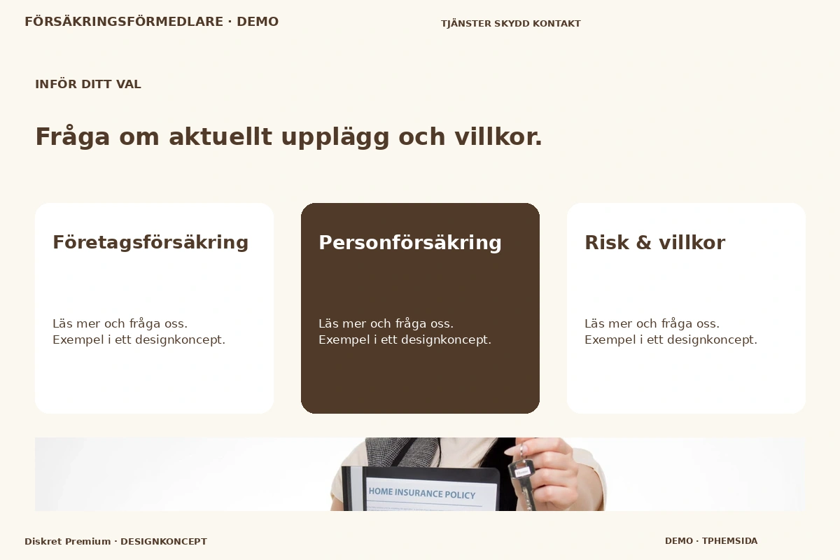 Diskret Premium – Alternativ & villkor för försäkringsförmedlare