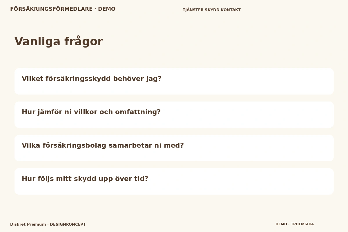 Diskret Premium – Vanliga frågor för försäkringsförmedlare
