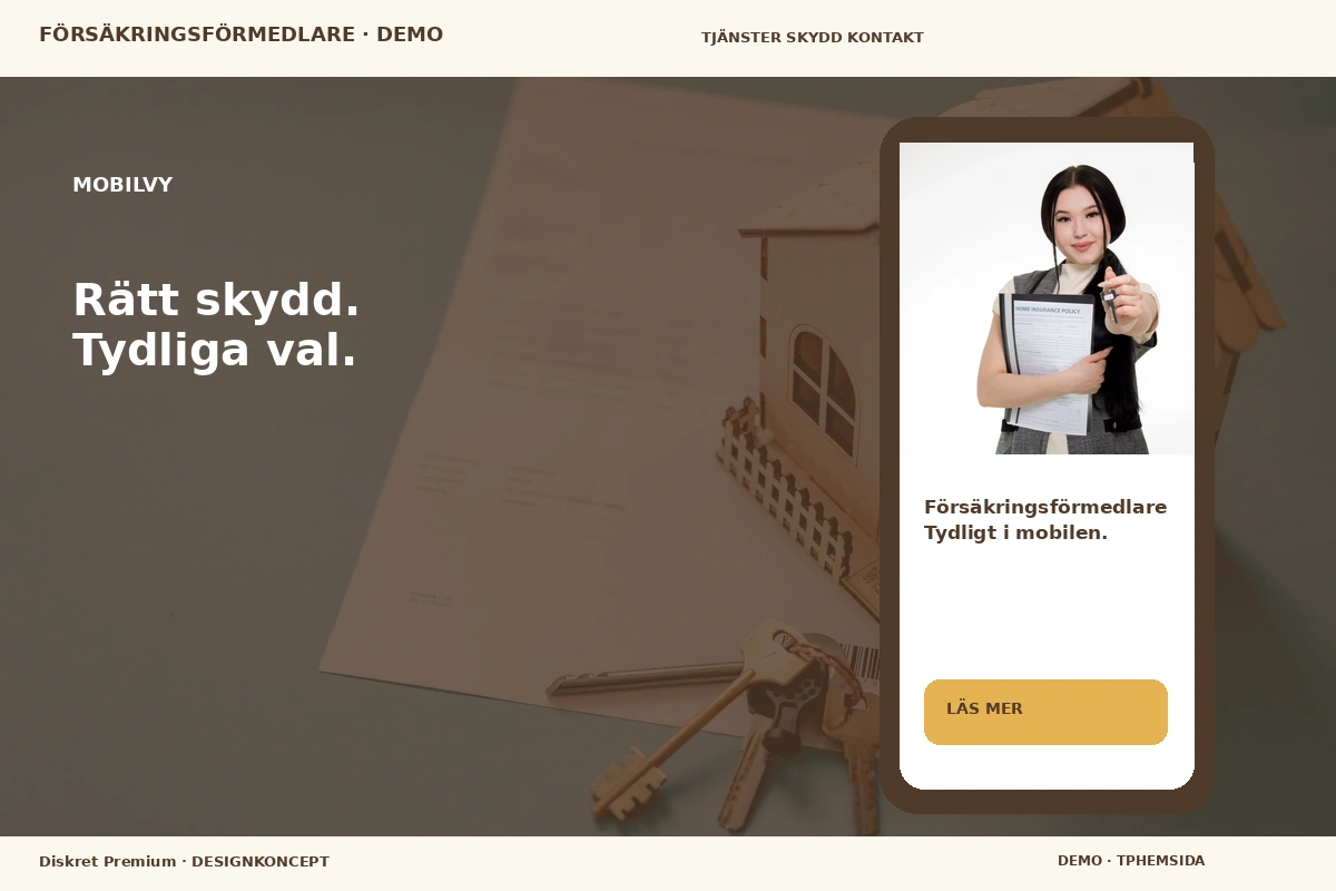 Diskret Premium – Mobilvy för försäkringsförmedlare