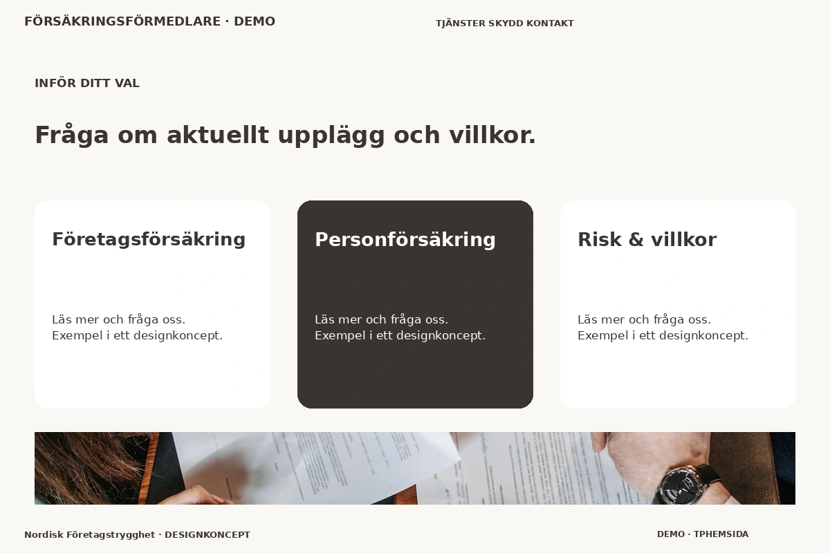 Nordisk Företagstrygghet – Alternativ & villkor för försäkringsförmedlare