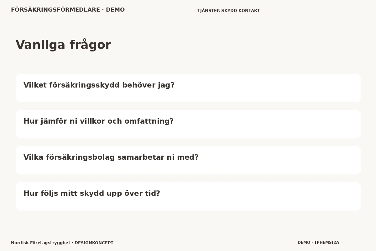 Nordisk Företagstrygghet – Vanliga frågor för försäkringsförmedlare