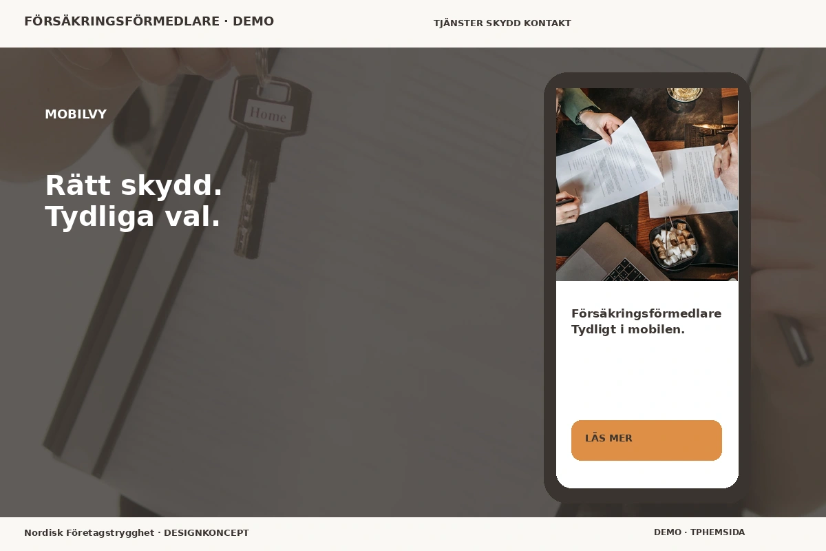 Nordisk Företagstrygghet – Mobilvy för försäkringsförmedlare