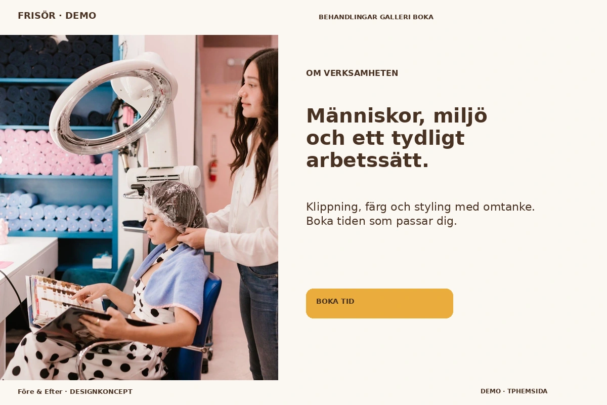 Före & Efter – Om verksamheten för frisör