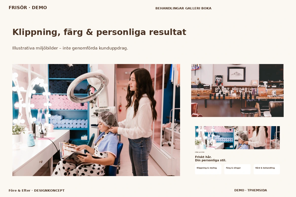 Före & Efter – Klippning, färg & personliga resultat för frisör