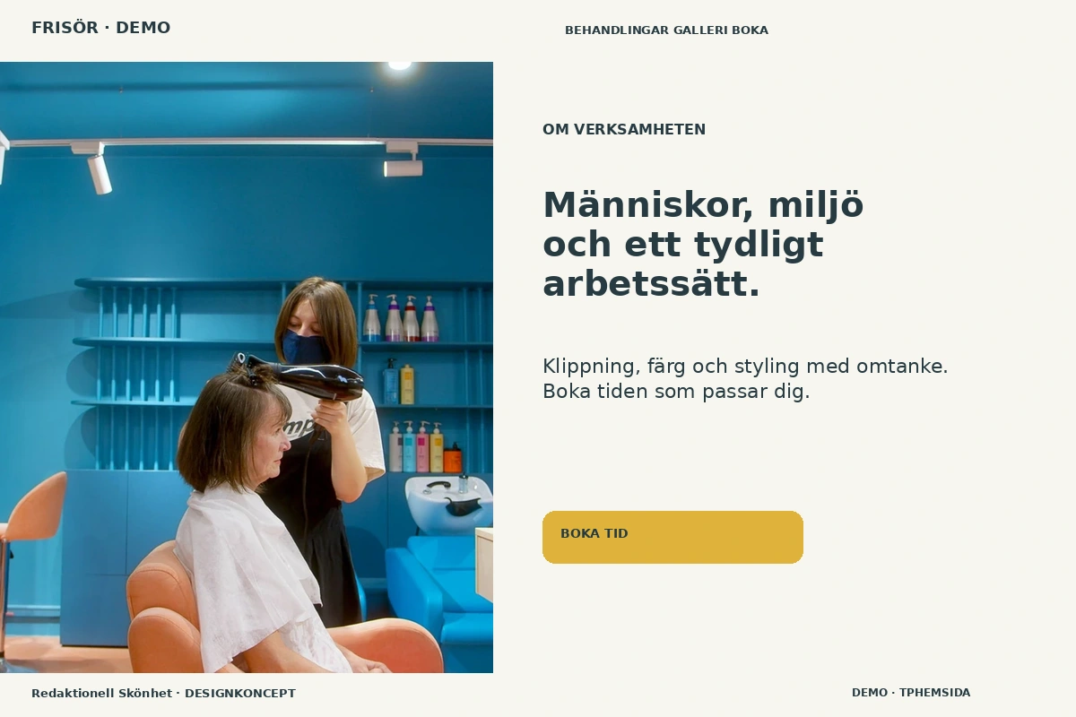 Redaktionell Skönhet – Om verksamheten för frisör