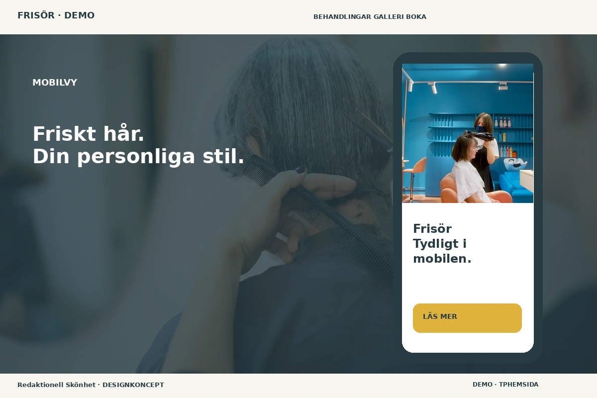 Redaktionell Skönhet – Mobilvy för frisör