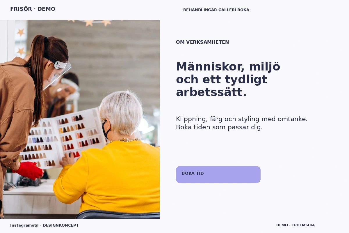 Instagramstil – Om verksamheten för frisör