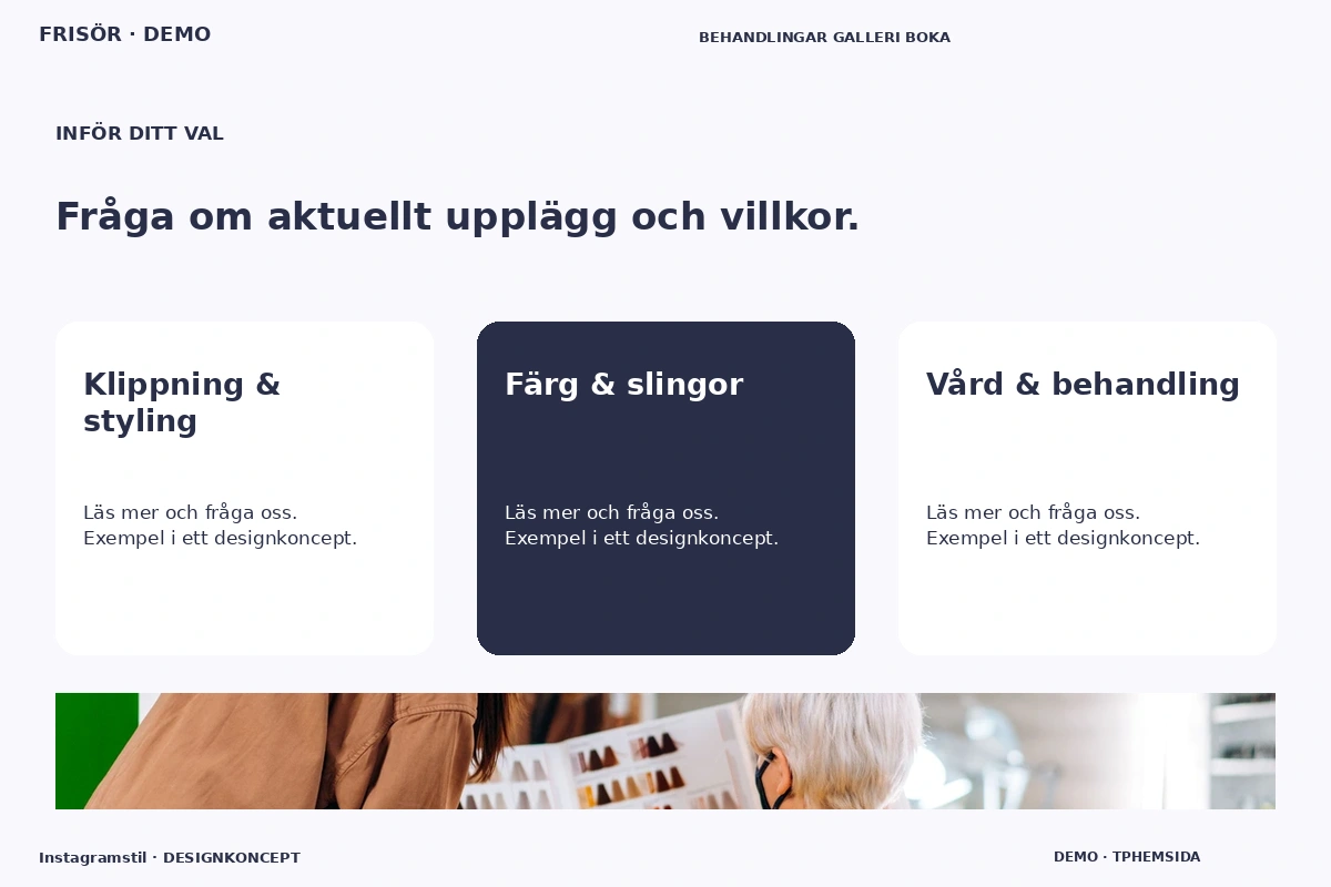 Instagramstil – Alternativ & villkor för frisör