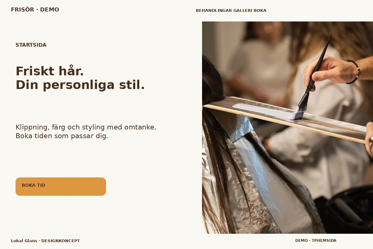 Lokal Glans – Startsida för frisör