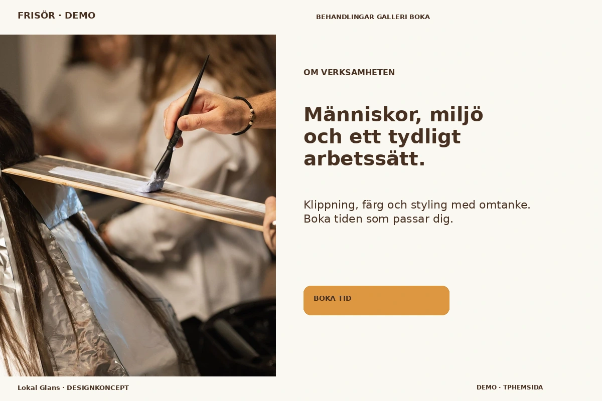 Lokal Glans – Om verksamheten för frisör