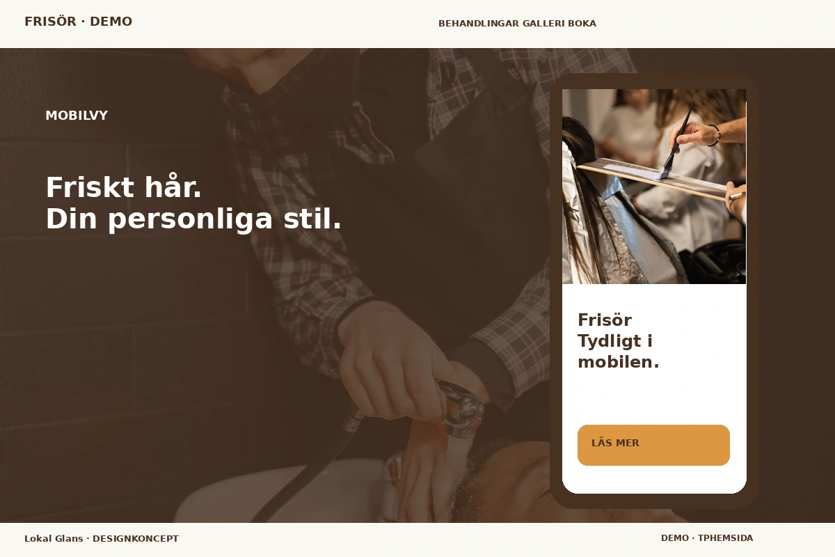 Lokal Glans – Mobilvy för frisör