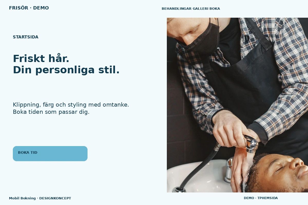 Mobil Bokning – Startsida för frisör