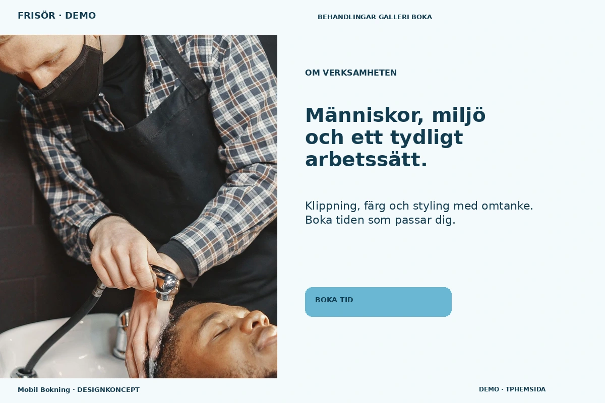 Mobil Bokning – Om verksamheten för frisör