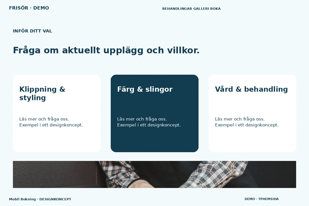 Mobil Bokning – Alternativ & villkor för frisör