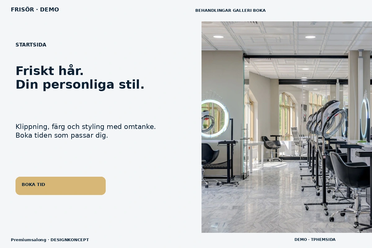 Premiumsalong – Startsida för frisör