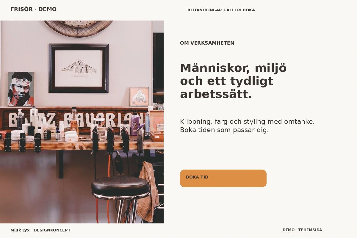 Mjuk Lyx – Om verksamheten för frisör