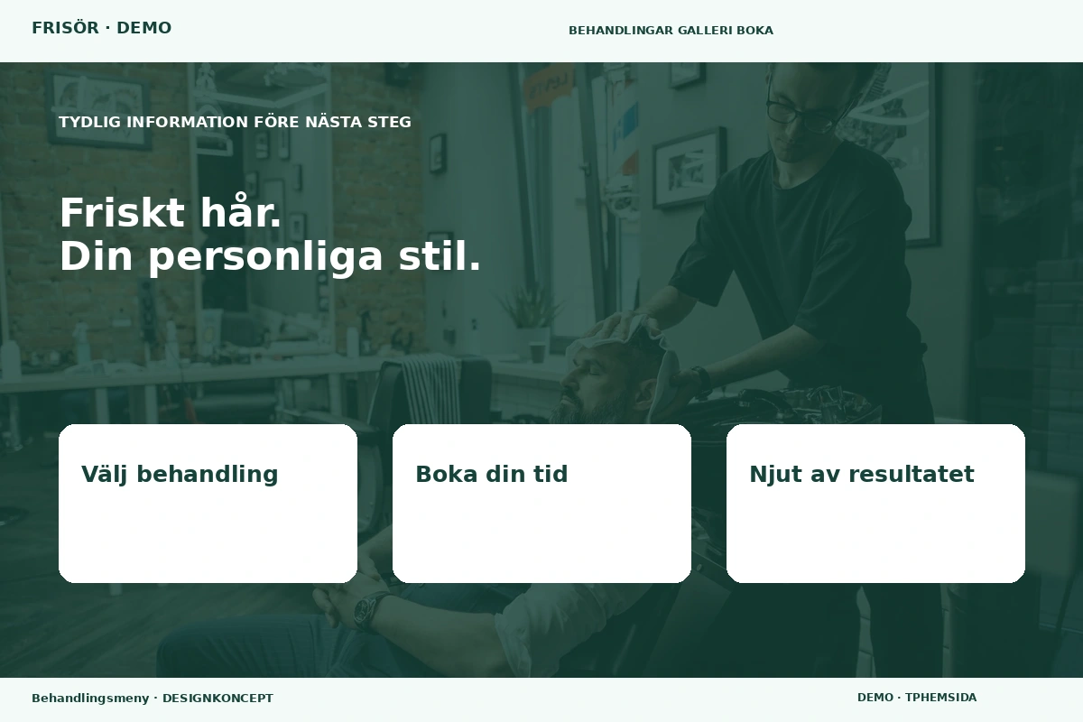 Behandlingsmeny – Inför ditt val för frisör